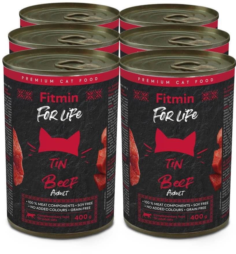 Fitmin for Life Hovädzia konzerva pre dospelé mačky 6 × 400 g